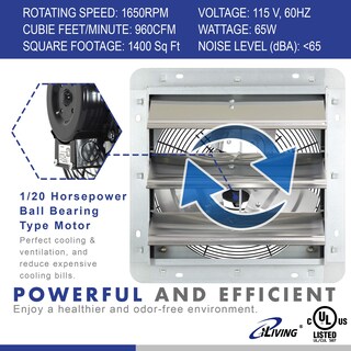 Foto 2 | Foto 2 | Ventilador de Escape iLIVING Ilg8sf12v-st Montado en la Pared de 12 \" - Venta Internacional