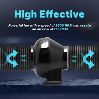 Foto 5 | Foto 5 | Ventilador De Conducto En Línea Ipower De 4 Pulgadas Y 195 Cfm Para Cultivo Hidropónico - Venta Internacional.