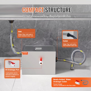 Foto 5 | Foto 5 | Trampa De Grasa Vevor Commercial De Acero Inoxidable, 3,6 Kg, 8 Libras, 10 Lpm - Venta Internacional.
