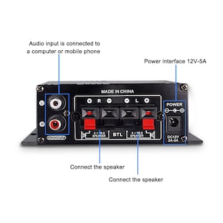 Foto 5 | Foto 5 | Amplificador De Audio Para Coche Xmsjsiy 12 V Hifi Estéreo 2 Canales 20 W - Venta Internacional.