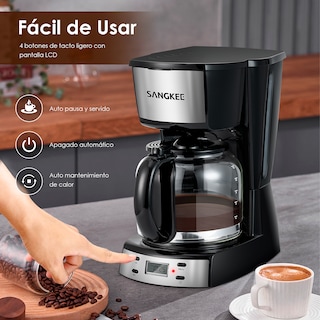 Foto 2 | Foto 2 | Cafetera de Goteo Programable Sangkee K10152 color Negro con Filtro Permanente