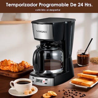 Foto 4 | Foto 4 | Cafetera de Goteo Programable Sangkee K10152 color Negro con Filtro Permanente