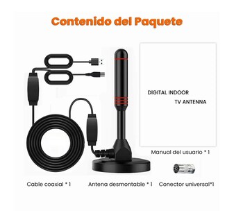 Foto 3 | Foto 3 | Antena de TV Digital para Interiores HDTV 4 Eo Safe Imports ESI-387 color Negro
