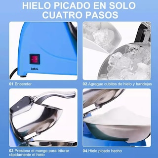 Foto 5 | Foto 5 | Maquina Raspados Hielo Rasuradora Triturador Hielo Nieve Lab.g Azul