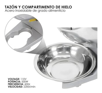 Foto 4 | Foto 4 | Maquina Trituradora De Hielo Lab.g Para Raspados Electrica Gris