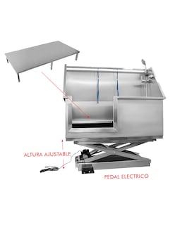Foto 5 | Foto 5 | Bañera Para Mascotas Mindejal Bpm-170 Gris De Acero Inoxidable Pedal Eléctrico, Altura Ajustable
