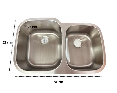 Foto 4 | Foto 4 | Tarja Doble Submontar Santiva Akts8052 Acero Inoxidable Tarja Doble Submontar De 80
