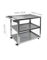 Carro De Servicio Mindejal Mcs9 Acero Carro De Servicio 3 Entrepaños