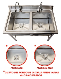 Foto 4 | Foto 4 | Fregadero Doble Mindejal Mf2tse100cm Acero Fregadero Doble Con Monomando