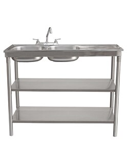 Foto 2 | Foto 2 | Fregadero Doble Doble Entrepaño Mindejal Mfdide Acero Fregadero Doble Entrepaño