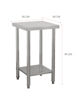 Mesa Isla 60x60 Mindejal Mac-60 Gris De Acero Inoxidable