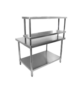 Foto 2 | Foto 2 | Mesa Con Repisa Doble Entrepaño Mindejal Mcr-062 Gris De Acero Inoxidable Con Repisa Y Doble Entrepaño