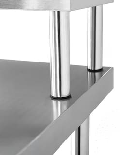 Foto 4 | Foto 4 | Mesa Con Repisa Doble Entrepaño Mindejal Mcr-062 Gris De Acero Inoxidable Con Repisa Y Doble Entrepaño