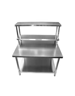 Foto 5 | Foto 5 | Mesa Con Repisa Doble Entrepaño Mindejal Mcr-062 Gris De Acero Inoxidable Con Repisa Y Doble Entrepaño