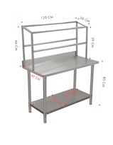 Mesa Pizzera 14 Insertos Mindejal Mp-060 Gris De Acero Inoxidable Con 14 Insertos