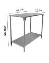 Mesa Especial Mindejal Misla-48 Gris De Acero Inoxidable 95x48x90cm