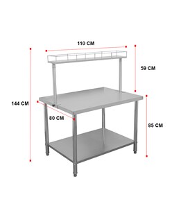 Foto 1 | Foto 1 | Mesa Con Barandal Mindejal Mt-bar110 Gris De Acero Inoxidable Con Barandal 110x80