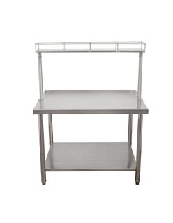 Foto 5 | Foto 5 | Mesa Con Barandal Mindejal Mt-bar110 Gris De Acero Inoxidable Con Barandal 110x80