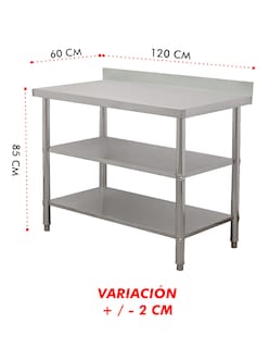 Foto 1 | Foto 1 | Mesa A Pared Mindejal Wb001 Gris De Acero Inoxidable A Pared 120x60 Cm