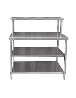 Foto 1 | Foto 1 | Mesa Doble Entrepaño Mindejal MCR-062R2 Gris de Acero Inoxidable con Repisa
