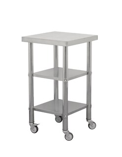 Foto 4 | Foto 4 | Mesa Isla 50x50 Mindejal Mtt-50-50 Gris De Acero Inoxidable Con Doble Entrepaño