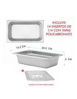 Foto 7 | Foto 7 | Mesa Pizzera 14 Insertos Mindejal Mp-060 Gris De Acero Inoxidable Copete Desmontable