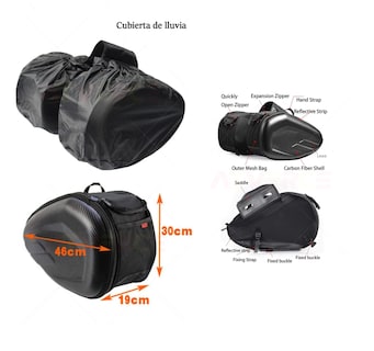 Foto 2 | Foto 2 | Alforjas Laterales Motocicleta Universal Bolsas Impermeable color Negro