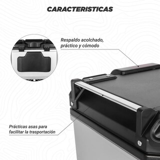 Foto 5 | Foto 5 | Caja Portaequipajes para Motocicleta Kinlley 47l con Respaldo y Forro Universal Plata