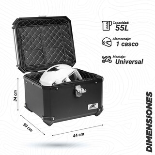 Foto 2 | Foto 2 | Caja Maletero Cajuela Porta Equipaje Moto 55l Negro Kinlley