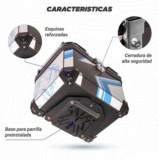 Foto 4 | Foto 4 | Caja Maletero Porta Equipaje Moto Adventure 47l Azul Kinlley