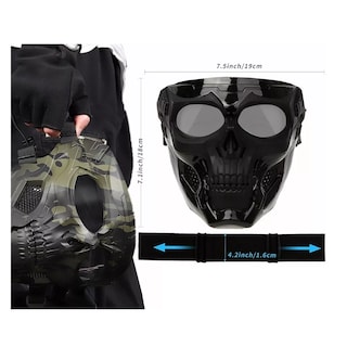 Foto 2 | Foto 2 | Mascara De Calavera Y Goggles Tacticos Militares Motocross Eo Safe Imports Esi-8992 Negro