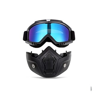 Foto 2 | Foto 2 | Mascara y Goggles Malubero para Motociclismo Negro Con Azul
