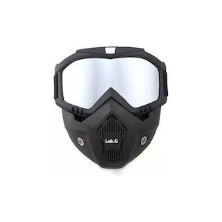 Foto 1 | Foto 1 | Mascara Tactica Googles Motocross Lentes Plata Lab.g Negro