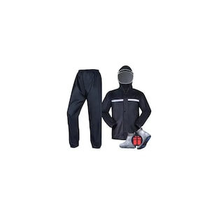 Foto 1 | Foto 1 | Juego Impermeable Reflejante De Capucha Motociclista+zapato Lluvia Talla L 3 Pzas Eo Safe Imports Esi- 7601 Negro
