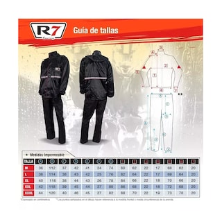 Foto 3 | Foto 3 | Impermeable R7 Motociclista 2 Piezas Reforzado Gorro Refleja Talla G Eo Safe Imports Esi-13743 Negro