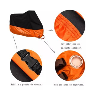 Foto 4 | Foto 4 | Funda Para Moto Impermeable Cubierta Lona, Naranja