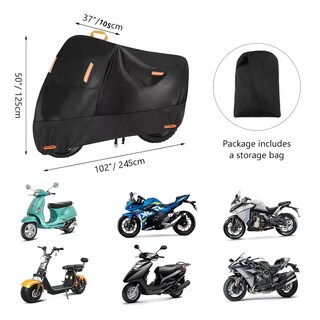 Foto 2 | Foto 2 | Funda Motocicleta Impermeable Grueso Cubiertas Para Moto 2xl Eo Safe Imports Esi-17834 Negro
