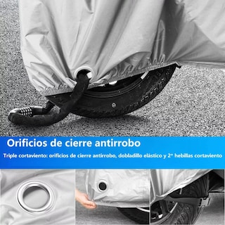 Foto 2 | Foto 2 | Funda Antipolvo E Impermeable Para Motocicleta Xxl Eo Safe Imports  Esi-17839 Plata