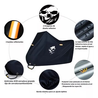 Foto 3 | Foto 3 | Funda Para Moto Impermeable Cubierta Grueso Eo Safe Imports Esi-17830-1 Negro
