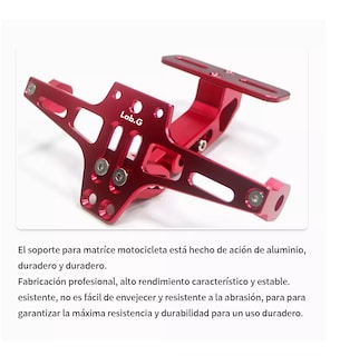 Foto 5 | Foto 5 | Soporte Ajustable para Matrícula de Motocicleta con Luces Rojo