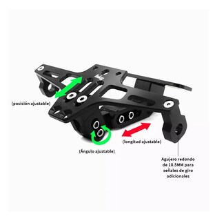 Foto 4 | Foto 4 | Soporte Ajustable Para Matrícula De Motocicleta Con Luces, Belug Negro