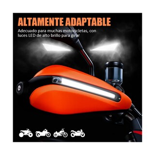 Foto 4 | Foto 4 | Cubre Puños Universal Para Motocicleta Con Luz Led Eo Safe Imports Esi-20939 Naranja
