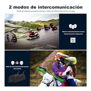 Foto 2 | Foto 2 | Intercomunicador de Motocicleta BELUG para Casco Bluetooth Negro 2 Piezas