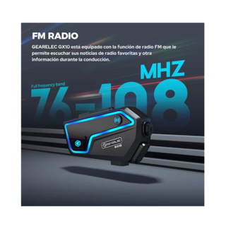Foto 4 | Foto 4 | Intercomunicador para Casco Bluethooth 5.2 Fm 2000m Ip67 Negro