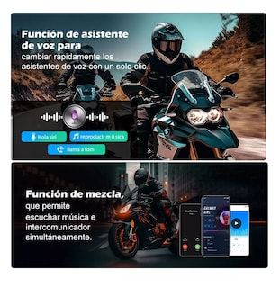 Foto 4 | Foto 4 | Intercomunicador Para Casco De Moto Q8, 1pzs, Ip67,mesh3.0 Negro
