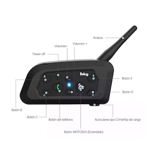 Foto 4 | Foto 4 | Intercomunicador V6pro Para Casco Motocicleta - 2 Pcs,bt, Ip65 Belug, Negro