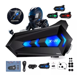 Foto 2 | Foto 2 | Audífonos Para Casco De Motos Bluetooth 5.3 Ip67 Impermeable Lab.g, Negro