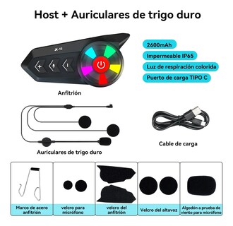Foto 3 | Foto 3 | Intercomunicador Bluetooth X12 Con Luz Led Para Casco Motociclista