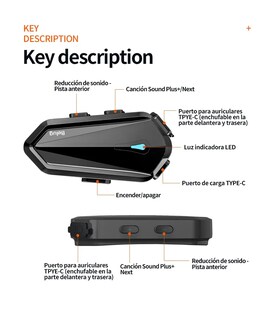 Foto 5 | Foto 5 | Audifonos Bluetooth Para Moto Ip7 Bt5.3 Negro