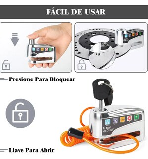 Foto 4 | Foto 4 | Xtellar Candado Para Moto Con Alarma Antirrobo E Impermeable De Acero Inoxidable